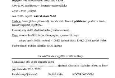 Školní výlet- Hrad Bouzov- Javoříčské jeskyně 